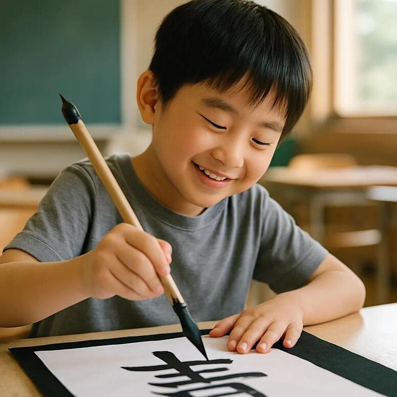 近くの教室で子どもが習う習字レッスンとトレーニング方法